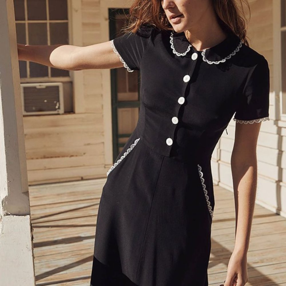 CHRISTY DAWN The Sebastian Dress | Onyx Stripe BRAND NEW WITH TAGS